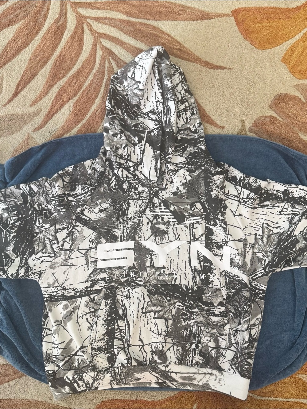 SYNICAL Artic White & Black Graphic Hoodie with SYNC Logo